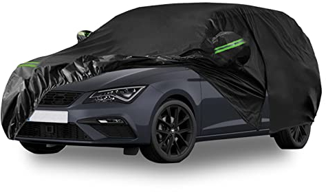 Autoabdeckung Wasserdicht Atmungsaktiv, Vollgarage Autoplane für Regen Sonne Staub Schutz, PKW Abdeckplane Wetterfest, Faltgarage Kompatibel mit 2005-2022 Seat Leon MK2 MK3 MK4(KL1/KL8)