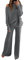 Viottiset Damen Gestrickte Eine Schulter Outfit Lässig Sweatsuits Pullover Sweater Weite Bein Hosen 2-Teilige Grau M
