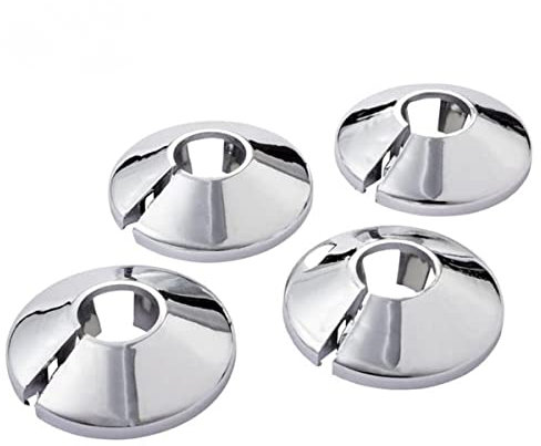 RANRAO Lot de 4 colliers de tuyau de radiateur chromés argentés de 15 mm pour décoration murale