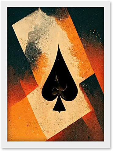 Doppelganger33 LTD Ace Of Spades Card Casino Poker Abstract Artwork Framed Wall Art Print A4