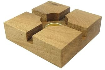 Stövchen Eiche Holz Teekanne Rustikal Holzstövchen