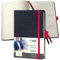 SIGEL C2409 Terminplaner Wochenkalender 2024, ca. A6, schwarz, rot, Hardcover, 176 Seiten, Gummiband, Stiftschlaufe, Archivtasche, PEFC-zertifiziert, Conceptum
