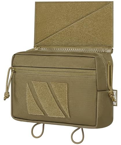 OneTigris Tactical Drop Pouch, Dangler Pouch PLUS1S Admin Pouch Tactical Tool Pouch with Hook and Loop Panel for Tactical Vest Chest Rig Plate Carrier Tactical Gear