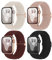 Rutschfestes Geflochtenes Armband Kompatibel mit Apple Watch Armband 41mm 40mm 38mm, Verstellbar Elastisch Nylon Stoff Ersatzarmband für iWatch Series SE 9 8 7 6 5 4 3 Ultra/Ultra 2, 4er Pack