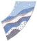 DFEO@MF Curved Bath Mat, Fluffy Microfiber Curved Shower Mat, Absorbent Ultra Soft Bath Mat for Round Showers, Machine Washable, 45X100CM (Ocean)