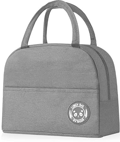 lohey Insulated Lunch Bag, Thermal Lunch Box for Adult Kids, Water-Resistant Small Cool Bag Leak-Proof Lunch Organizer for Work, School, Picnic (Grey)