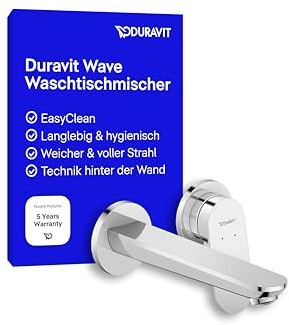 Duravit Wave Waschtischarmatur, Unterputz, Wasserhahn Bad, Armatur Waschbecken, Chrom