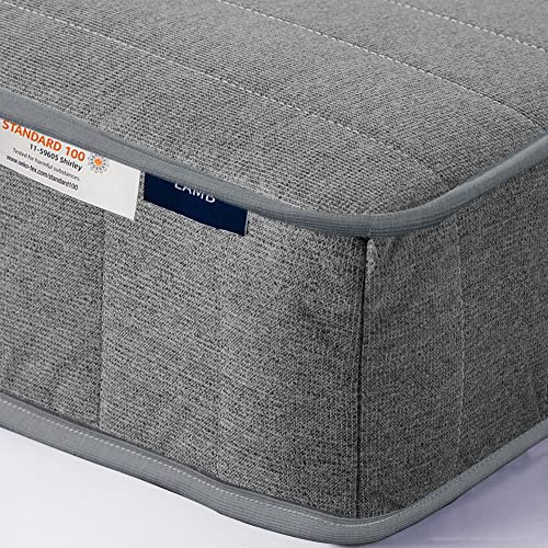 LAMB Matratze 90x200 cm Taschenfederkernmatratze 7-Zonen Höhe 20cm Härtegrad H3 Orthopädische Federkernmatratze mit Schaumstoff und Microfaser-Bezug, Graue Matratzen für Kinder und Erwachsene