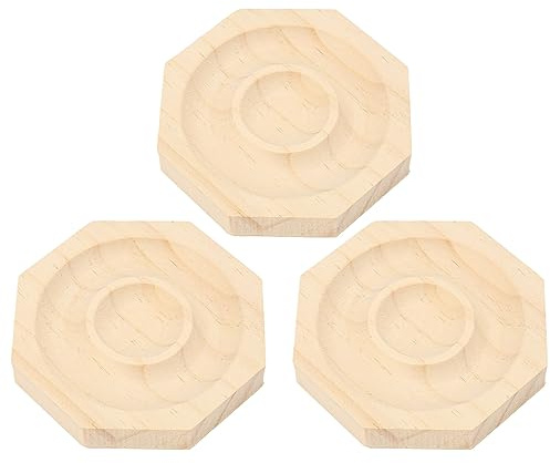 Pssopp 3Pcs Wooden Bracelet Plate Bead Bracelet Display Tray, Wooden Bangle Display Tray for Dresser Shop Retail Store Shop Brooch Earrings