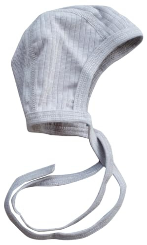 Cosilana, Baby Häubchen/Mütze, 45% KBA Baumwolle, 35% kbT Wolle, 20% Seide (Grau, 86-92)