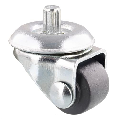 WAGNER Bettkastenrolle/Lenkrolle - Durchmesser Ø 20 mm, Bauhöhe 35 mm, soft, grau, Riffelstift Ø 7 x 8 mm, Tragkraft 35 kg - 03075901