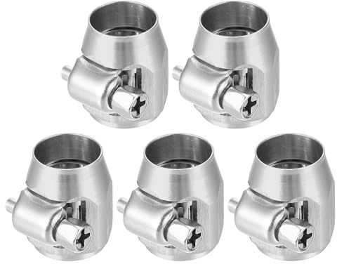 X AUTOHAUX 5 Pcs AN4 Hex Car Hose Finisher Pipe Clamp with Screw Silver Tone