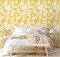 HAOKHOME Yellow Self Adhesive Wallpaper Floral Yellow/White/Blue Removable Wall Paper for Bedroom Bathroom Textured Stick on Contact Paper 3m x 44.5cm