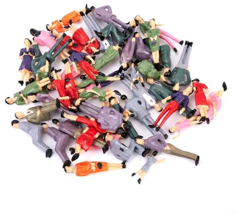 PETSTIBLE 200 Figuren im Maßstab 1:32 Modelleisenbahn Konstruktion Kunststoff-Figuren Miniatur-Szenen von winzigen Figuren sitzend und stehend (50 Stück)