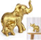 Gold Elefant Statue Figure Mutterliebe Elefanten Deko Resin Skulptur Ornament, Elefanten Geschenke für Mama, Familie, Freunde, Kollegen Elefanten Dekoration für Wohnzimmer, Büro, Moderner Stil Statue