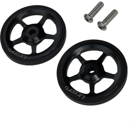 Easy Wheel für Brompton Faltrad-Gepäckträger, Aluminiumlegierung, leicht und stabil, werten Sie Ihr Brompton-Fahrrad jetzt auf (schwarz)