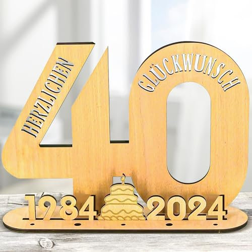 ZDNT Panneau en Bois décoration Livre d'or Numéro 40,Cadeau d'anniversaire,2024 Carte Anniversaire 40 Ans Bois,Livre d'or en Bois Bricolage,Idée en Bois,pour Le Mariage Anniversaire Fête Homme Femme
