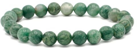 Miracles Minéraux Bracelet perle ronde 8 mm, pierre naturelle, création artisanale française, plus de 80 choix (Budstone jade d'Afrique 8 mm)