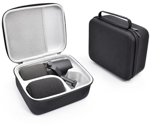 BeisDirect Hartschalen-Tragetasche für SM7B Vocal Dynamic Mikrofon & MV7 / MV7X USB-Podcast-Mikrofon, Reisetasche, Aufbewahrungstasche für MV7/MV7X, Schwarz, 24 x 19 x 10 cm, Schwarz