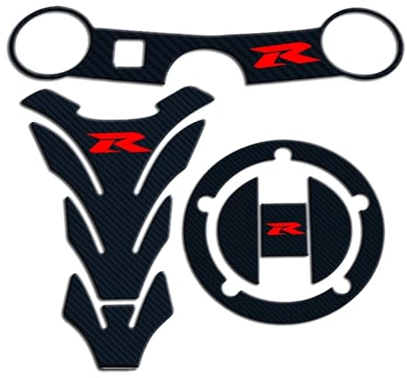 Tankschutz Aufkleber Carbon Tankdeckel Aufkleber Tank Pad Gabel Gabelbrücke Obere Klemme Aufkleber für Suzuki GSXR GSX-R 600 750 1000 K3 K4 K5 K6 K7 K8 K9 L17