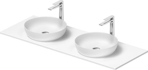 Duravit Sivida Set de lavabos, rond, 2 lavabos, 400x400mm, incl. console 1350x500mm, 2680163200, Couleur: Version