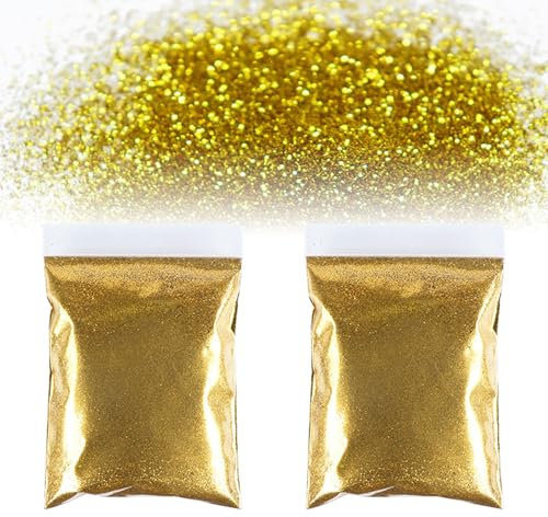 100 Grammes Acrylique Flocons Artisanat Etincelant Flash Process Poudre Jaune Flash Flash Doré Flash Biodégradable Paillettes Décoratives Poudre pour Arts Métiers Peinture Cosmétiques