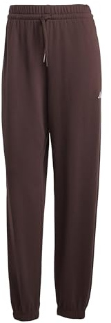 adidas Damen Essentials SMALL Logo French Terry Cuffed Pants, Shadow Brown/White, M