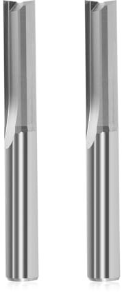 CNC Straight Router Bits 6mm Shank, 2 Flutes Straight End Mill CNC Milling Cutter, Tungsten Steel CNC Bits 22mm CEL/50mm OAL for MDF PVC Acrylic Woodworking(6x22mm, 2PCS)