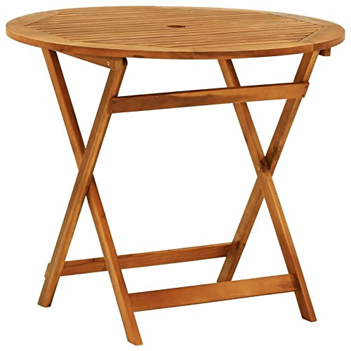 Outdoor Klapptisch Gartentisch 90x75cm Massiv Eukalyptus Holz Terrasse Esstisch für BBQ Bistro Picknick
