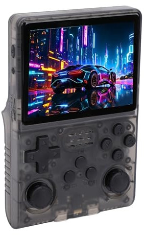 R40S Pro Handheld Game Console, 30000 Games Retro Video Game Console with 3.5in IPS Screen, 256GB Memory, 3800mAh Battery (Clear Black)