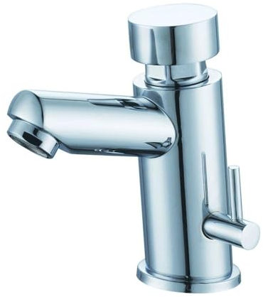 Grifo Temporizado para Lavabo con Agua Caliente y Fría Modelo 225 - Diseño Cromado Moderno