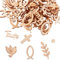 Holzfische Deko Set, 100 Stück Holz Fisch Deko, holzfische kommunion, holzfische konfirmation, Tischdeko für Konfirmation, Babyshower und Taufdeko Holz Dekoratio
