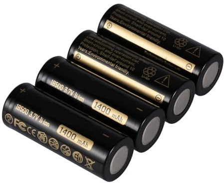ZWDCVFGK Batterie au Lithium 18500, 3,7 V 1400mAh Ma Rechargeable, pour l'outil de Batterie