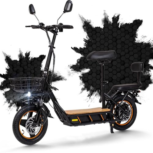 Faltbarer E Scooter,Elektro Elektroroller Erwachsene Elektroscooter,E Roller Offroad,Elektro Scooter Roller,(100 Km Reichweite,48V26Ah,120 KG Tragkraft),C1 PRO