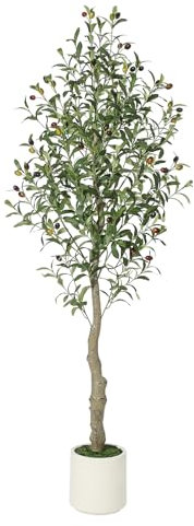 Litake Olivenbaum Künstliche Pflanzen 150cm mit Weiß Topf für,Kunstpflanze Pflanzen Groß,Home,Wohnzimmer,Schlafzimmer Büro DekoModerne Dekoration Housewarming Geschenk