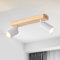 LVWIT Deckenleuchte LED 2 Flammig, Modern Deckenstrahler Schwenkbar, Spot Deckenleuchte Holz Weiß, GU10 Deckenlampe Spots für Küche, Schlafzimmer, Wohnzimmer (Ohne Leuchtmittel)