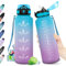 Gourde 1.5L, Bouteille Sport, Gourde avec Paille sans BPA, Bouteille d'eau Étanche, Gourde Motivation, Gourde Sport avec Marqueur de Temps, Gourde Réutilisable pour l'école, Sport, Bureau, Camping