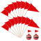 100 Pcs Golf Flag Toothpicks Golf Cupcake Toppers Solid Red Toothpick Flags Small Mini Plain Triangle Cupcake Toppers Flags Fruit Cheese Markers For Wedding Party Buffet Appetizers Diy Decoration
