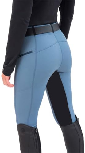 Wdfnexalai Atmungsaktive Reithose, farbechte und weiche Textur für hautfreundliche Erfahrung, hohe Elastizität, Polyester, flexibel, Hellblau, Größe S, 34 DE
