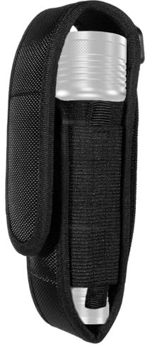 Flashlight Holster, Flashlight Holder Belt Clip, Adjustable Telescopic Flashlights Carry Case Pouch Elasticity Work Light Carabiner Reel Clip