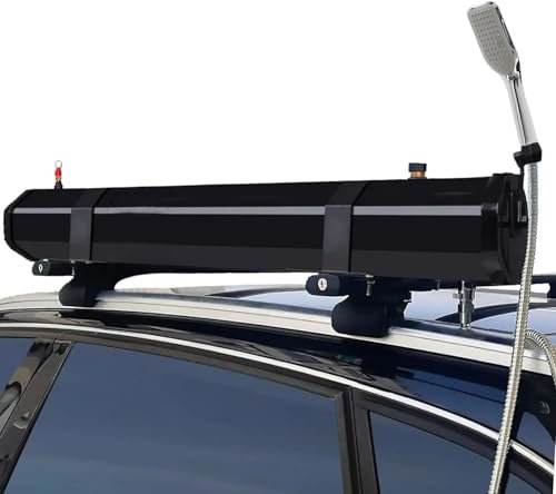 18/20/30L Réservoir D'eau Pour Barre De Toit Avec Douche - Chauffage Solaire, Pompe Non Nécessaire - Adapté Aux SUV/Camions/Camping-Cars Pour Camping, Plage, Nettoyage Tout-Terrain,4.8Gal/18L