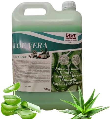 5L flytande handtvål | Flytande tvål för alla hudtyper Ph neutral | Aloe Vera | Gel för daglig användning rengör och vårdar huden | Med bra skum.