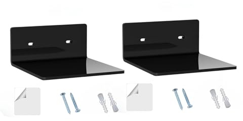 Vynetra Modernes Wandregal, Aufbewahrungslösung für Bücher, Pflanzen und Dekorationsartikel, stilvolle Acrylregale für Heimdekoration, 2 Stück