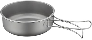 Titanium Camping Pan – Non Stick Backpacking Pot Portable, Outdoor Frying Pan for Cooktop Cooking Hiking Fishing Hunting Travel Rv Home Kitchen | Motorcycle Camping, Bush Craft Cooking, Canoe Trip