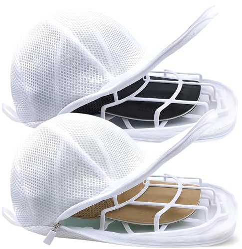 2 Pack Hat Washer Cage for Washing Machine, Cap Cleaning Protector Cage, Mesh Laundry Bag, Hat Shaper for Baseball Caps and Flat Caps Professional, Hat Care Kit for Home