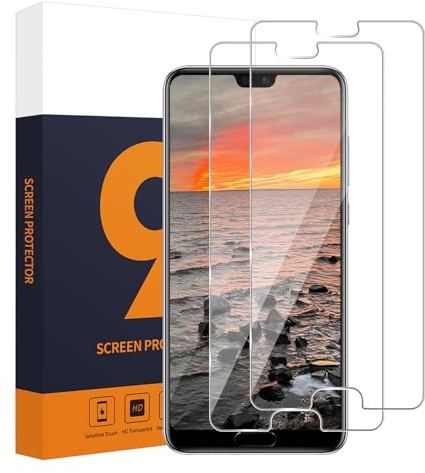 Carantee 2 Stück für Schutzfolie für Huawei P20 Pro, 2.5D Runde Kante Hohe Klarheit Hohe Auflösung Fingerabdruck-ID 9H Härte Stoßfänger Unzerbrechlich P20 Pro Displayschutz