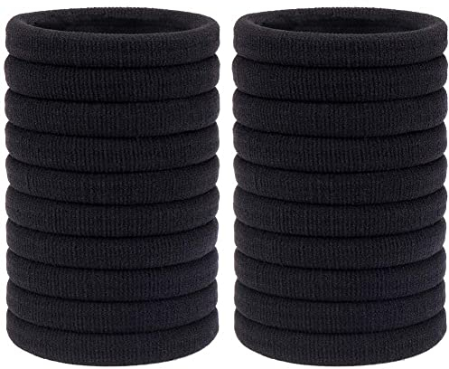 H&S 50 Hair Bands, Hair Bobbles Elastic Ties Hairbands Ponytail Holders for Women Girls Kids Men Thick Hair Black