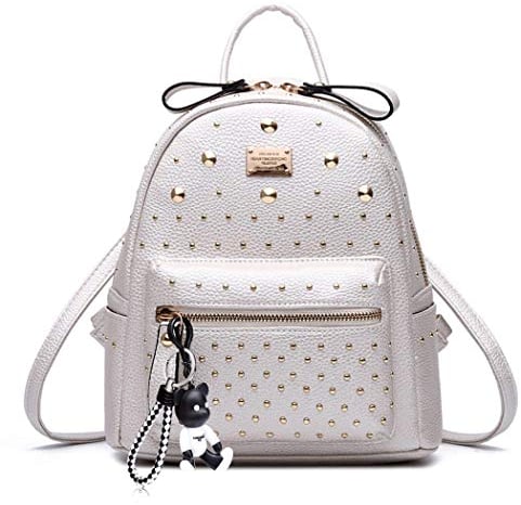 DEERWORD Donna Borse a Zaino Borsa a Zainetto Elegante Tracolla Zaini Firmate Marca Zainetti Antifurto PU pelle 5021 1 pz Bianco