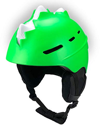 Crazy Safety Green Bone Spike Casco de esquí | Casco para niños y adolescentes para snowboard | Casco de snowboard | Casco de esquí para mujeres y hombres adultos | Casco multideporte ajustable |