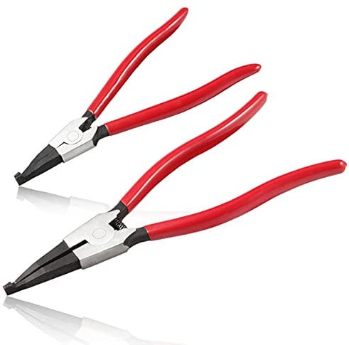 LEONTOOL Heavy Duty Flat Snap Ring Pliers Set with Reverse and Special Circlip Pliers for Transmission & Transfer Cases